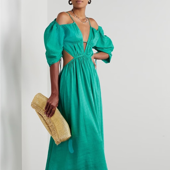 cult gaia Dresses & Skirts - NWT Cult Gaia Charlize Cut-Out Midi-Dress XS Green